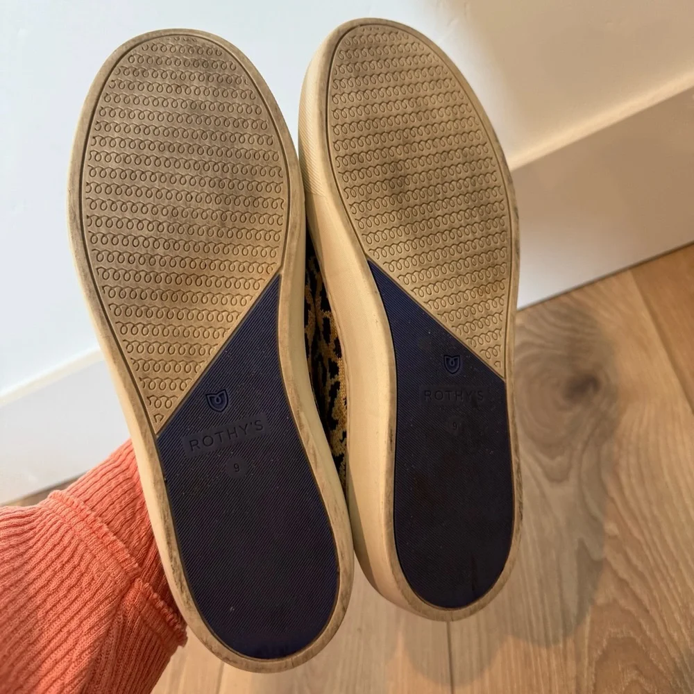 Rothy’s Leopard Print Slip-On Sneakers Womens Size 9 Casual Everyday Walking - Picture 7 of 8